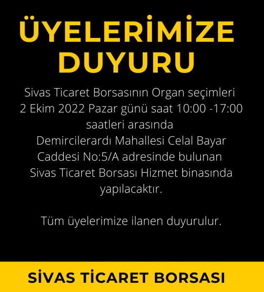 ÜYELERİMİZE DUYURU